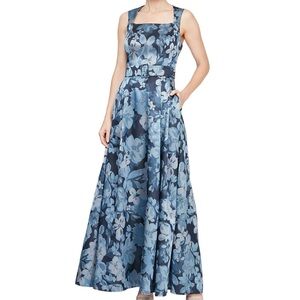 Alex Evenings Blue Maxi Dress